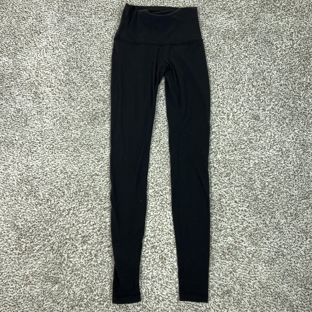 Lululemon Pants Womens 4 Black High Rise Ankle Leggings Yoga Gym Sport Workout